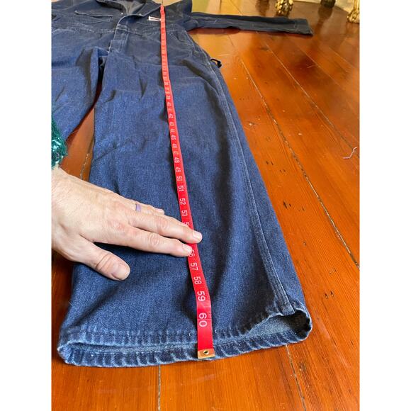 Vintage Big Mac Denim Coveralls 42L USA Made Workwear Mechanic Jumpsuit - Picture 12 of 13